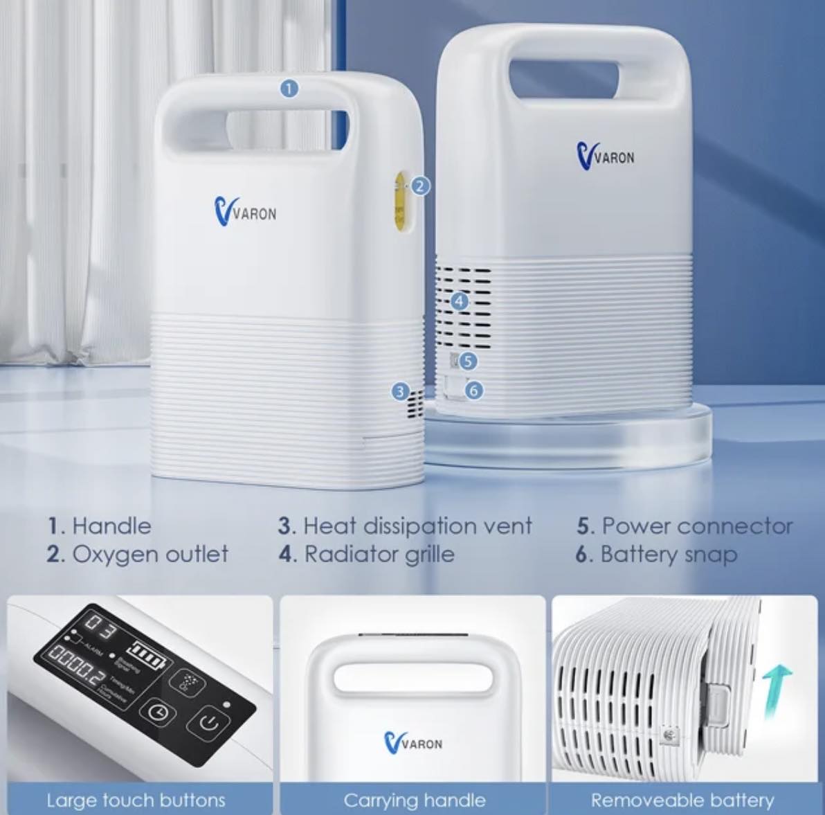 Varon NT-02 Portable Oxygen Concentrator Kit