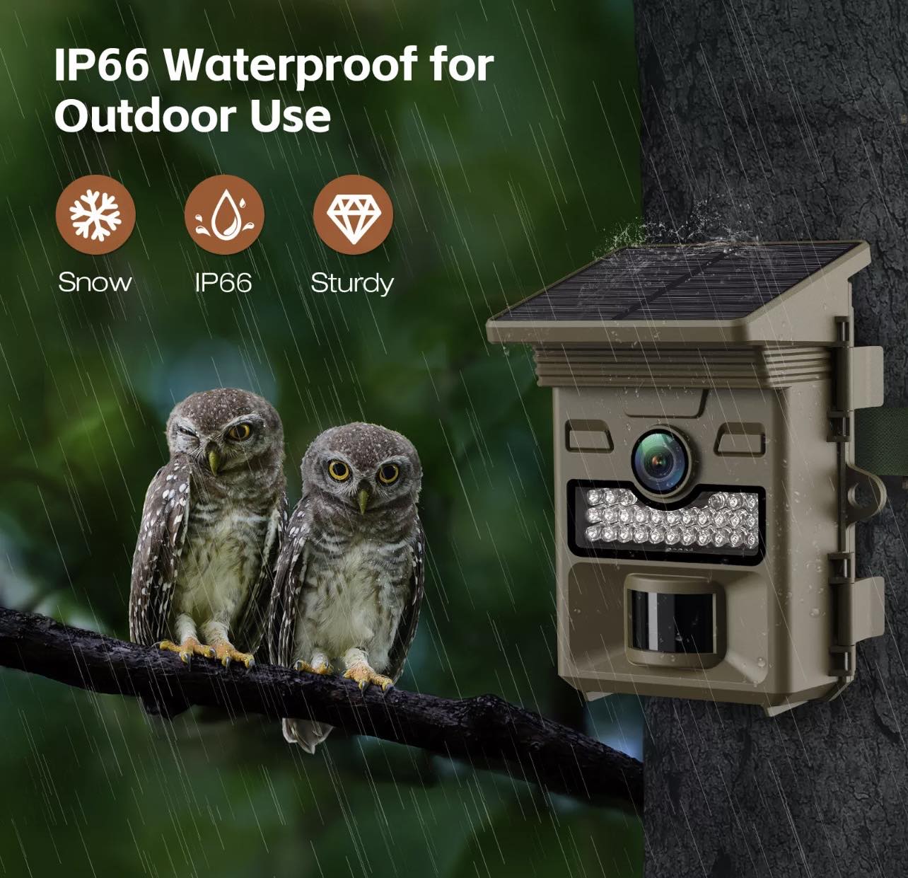 CamPark TC19 4K Solar Trail Camera IR Night Vision