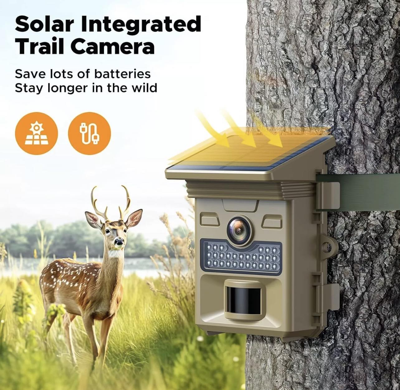CamPark TC19 4K Solar Trail Camera IR Night Vision