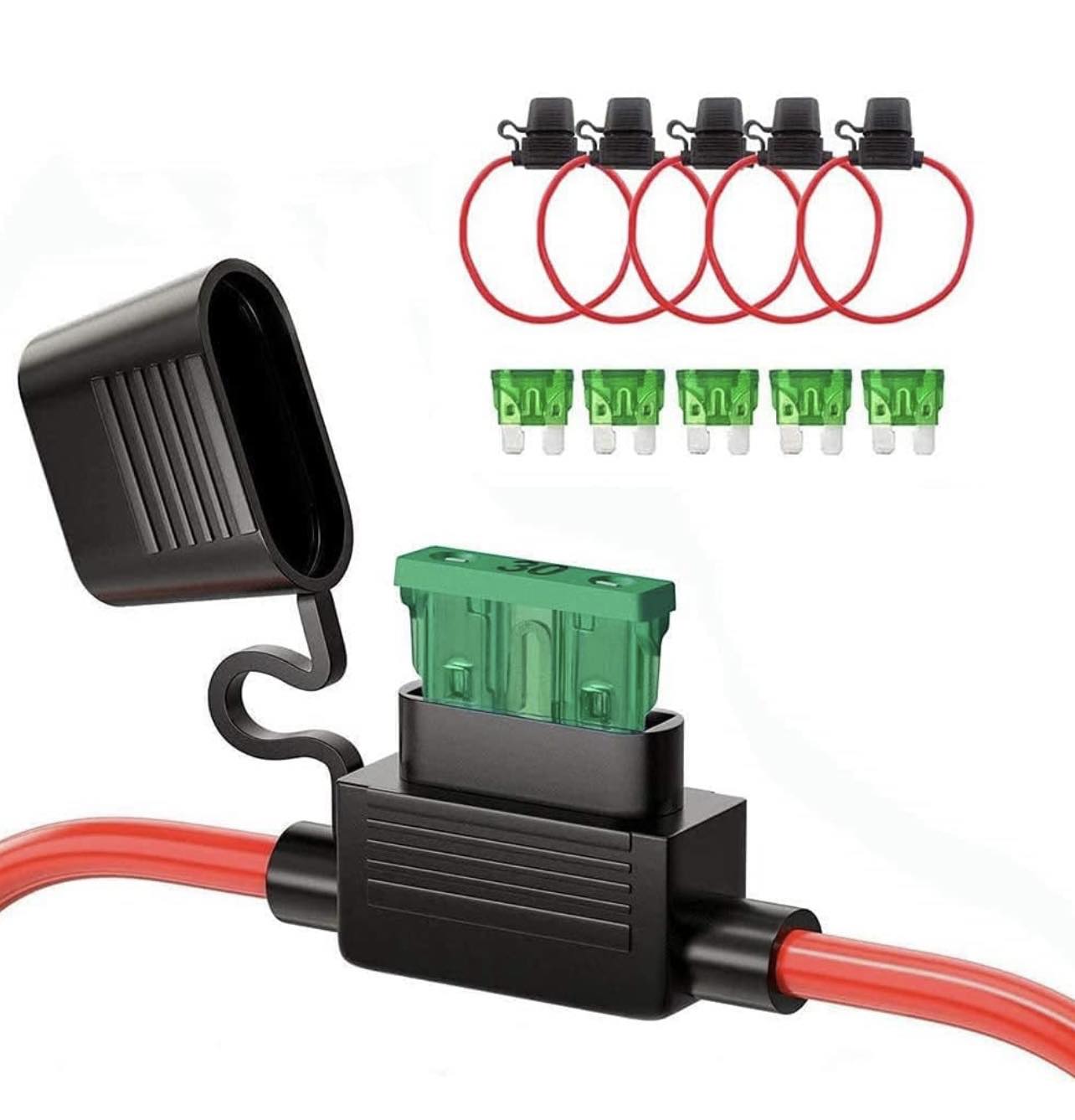 5Pack 12 AWG ATC/ATO Inline Fuse Holder
