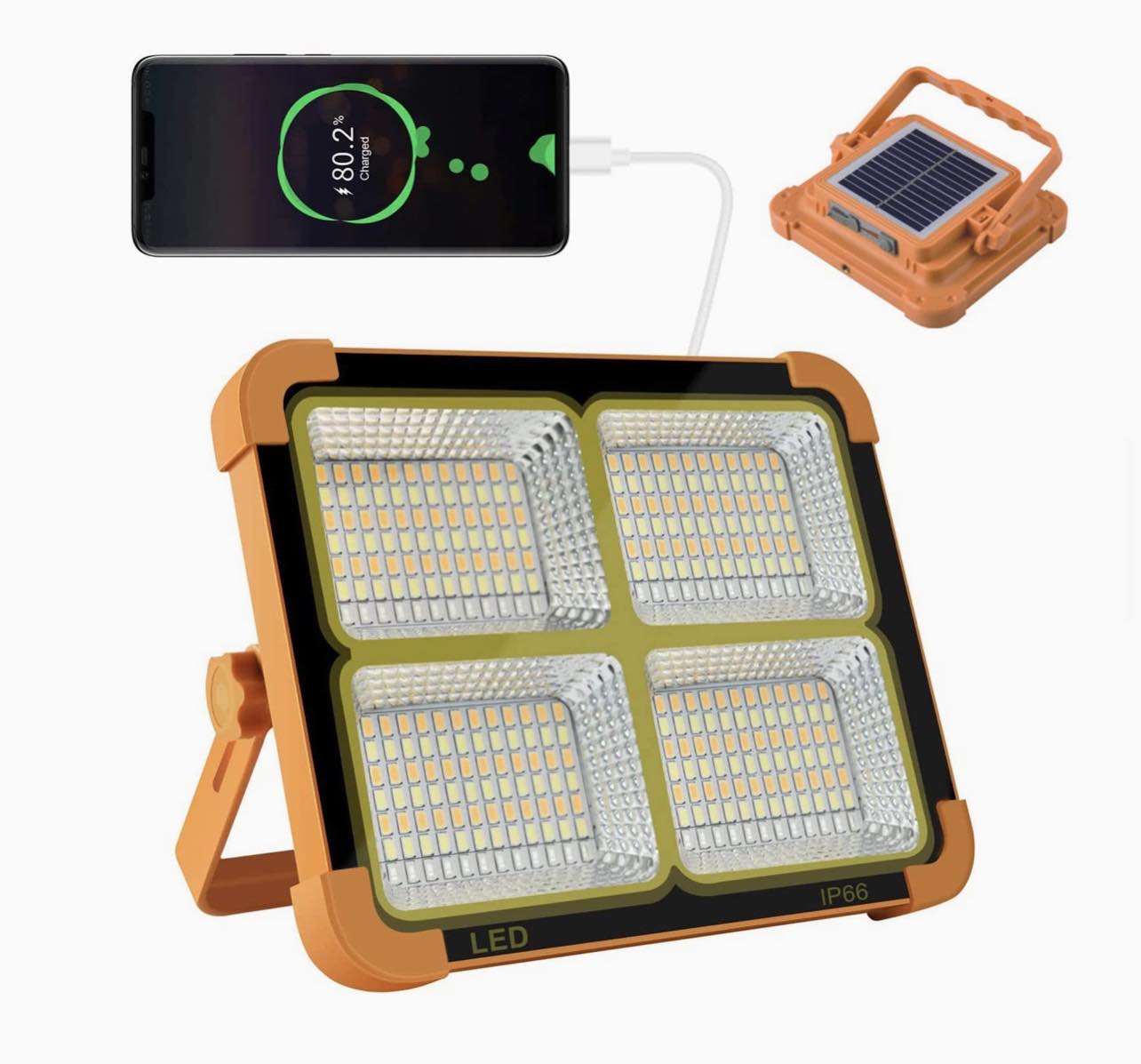 Solar Rechargeable LED Work Light Floodlight