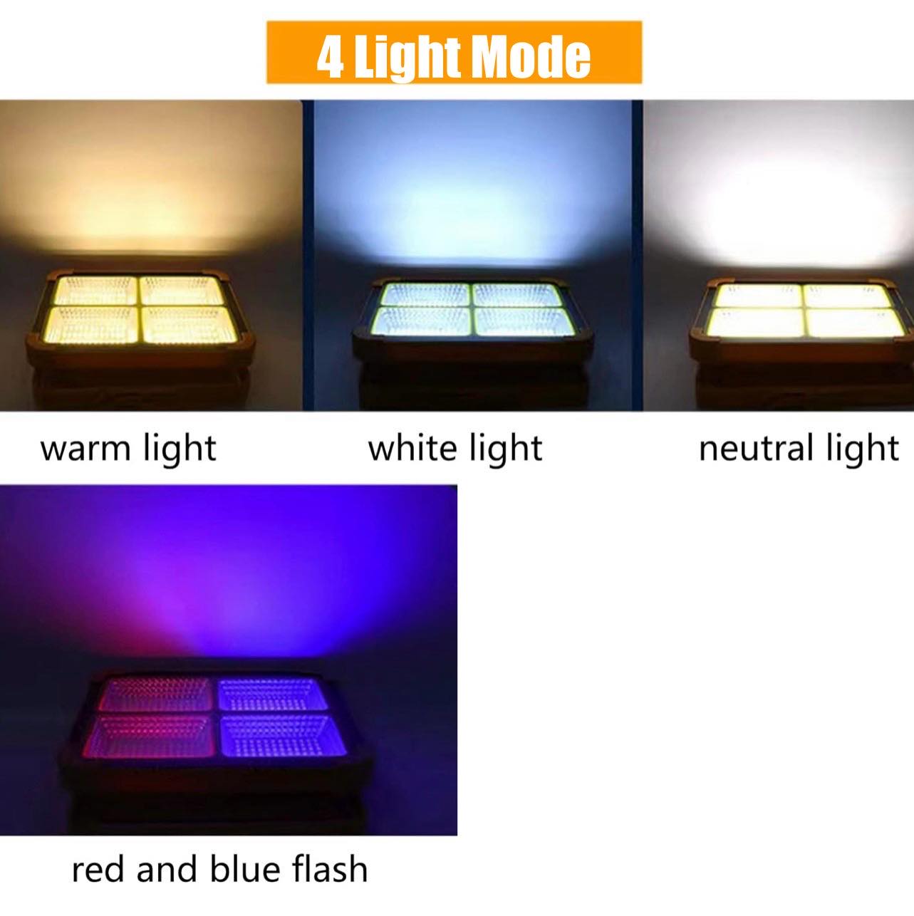 Solar Rechargeable LED Work Light Floodlight