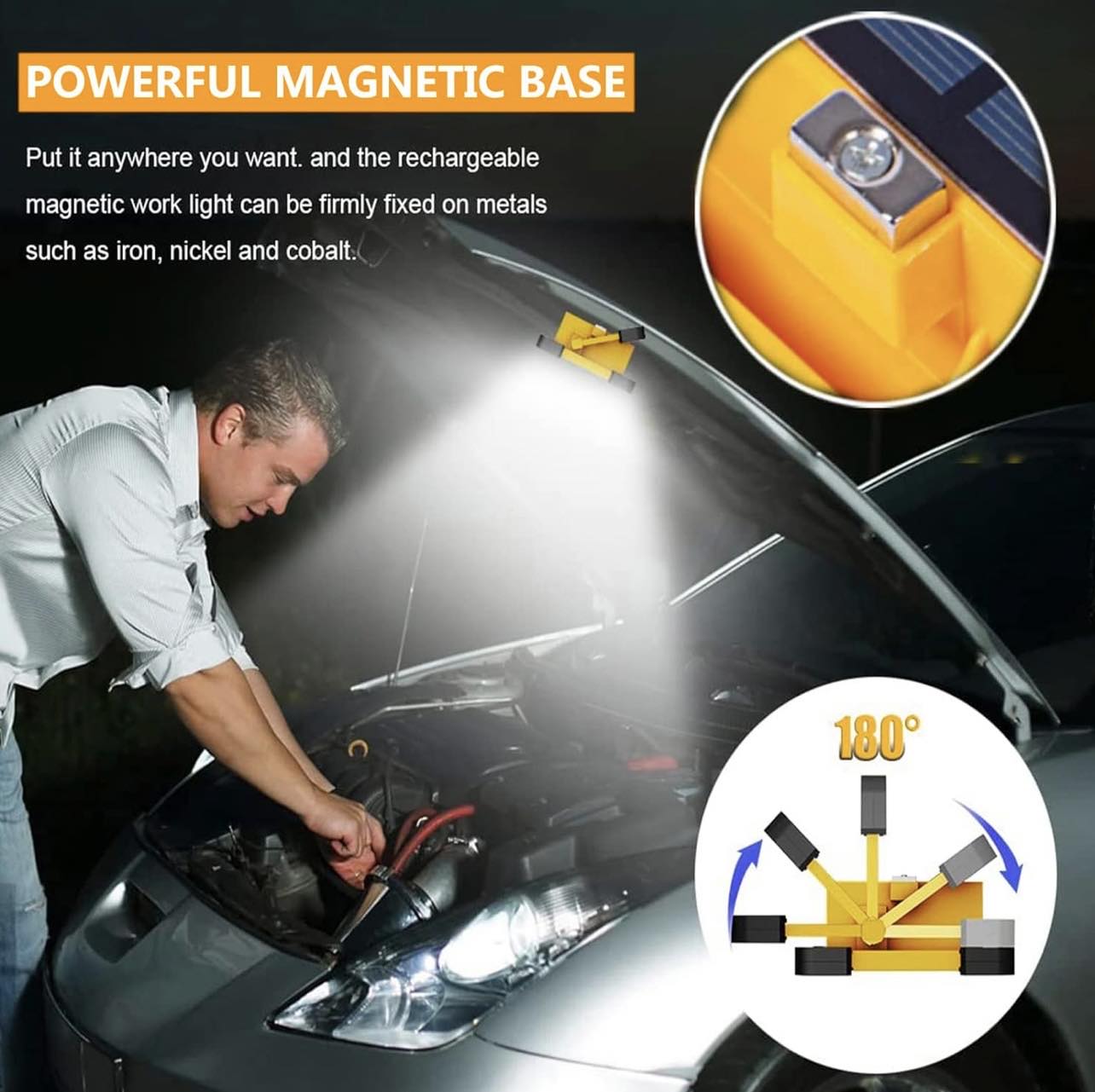 Solar Rechargeable LED Work Light Floodlight
