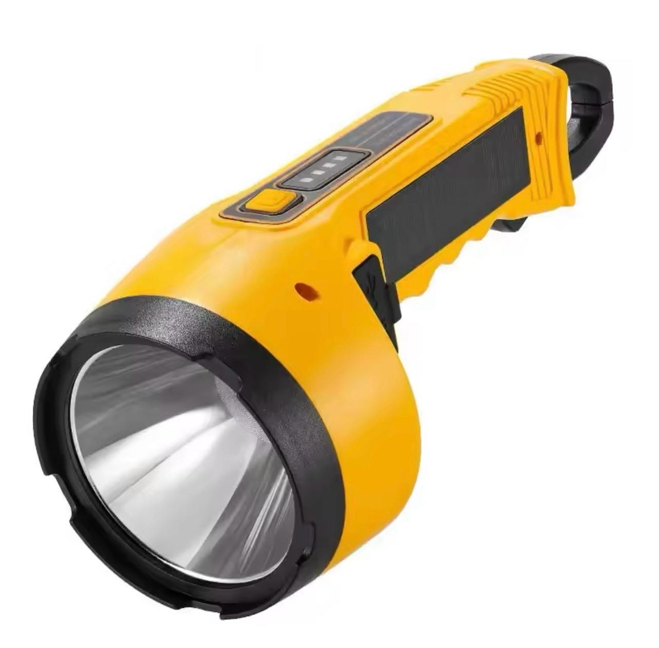 W5217 LED+COB Flashlight W/Solar Panel & Spring Hook