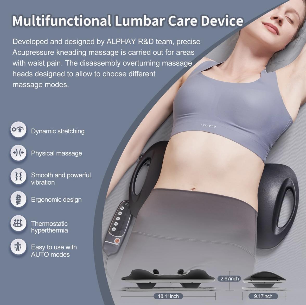 Lumbar Traction Device Vibration & Heat Physical Therapy