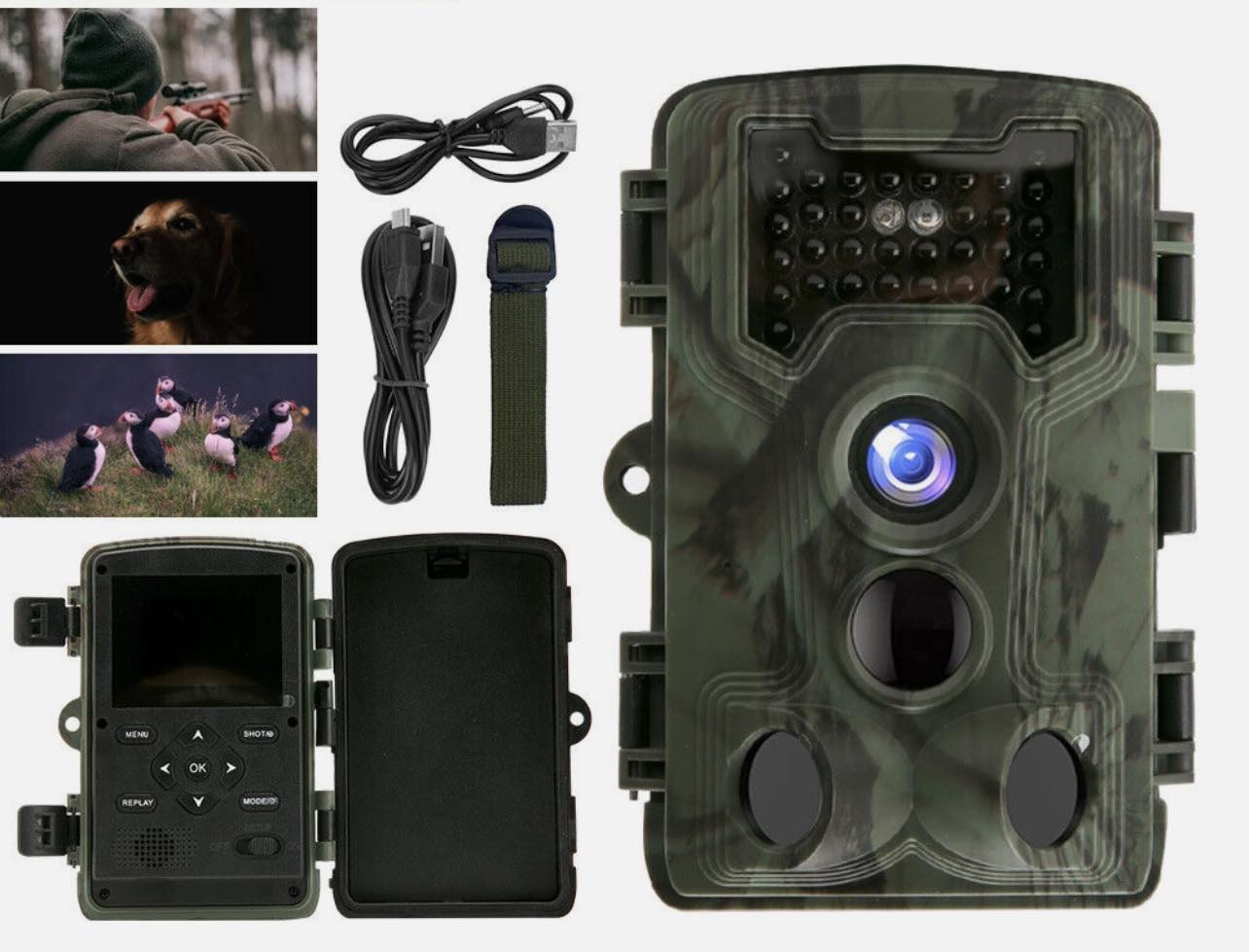 Trail Hunting Camera 36MP 1080P Wildlife Game Night Vision