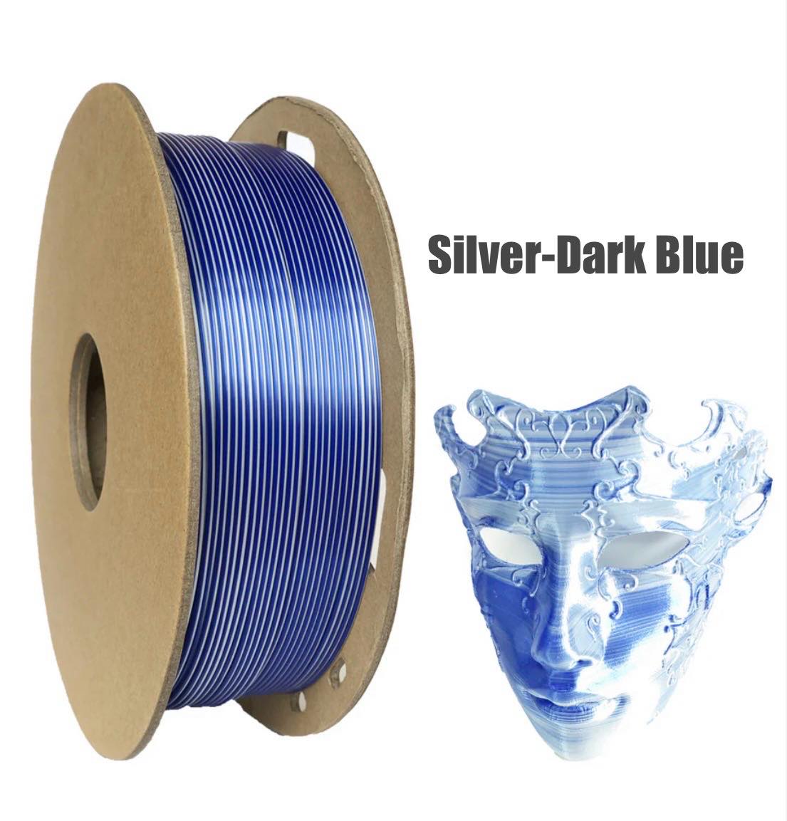 Dual Colour Silk PLA 3D Filament 1.75mm 1KG W/Spool