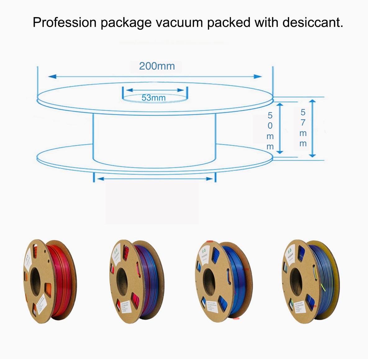 Dual Colour Silk PLA 3D Filament 1.75mm 1KG W/Spool