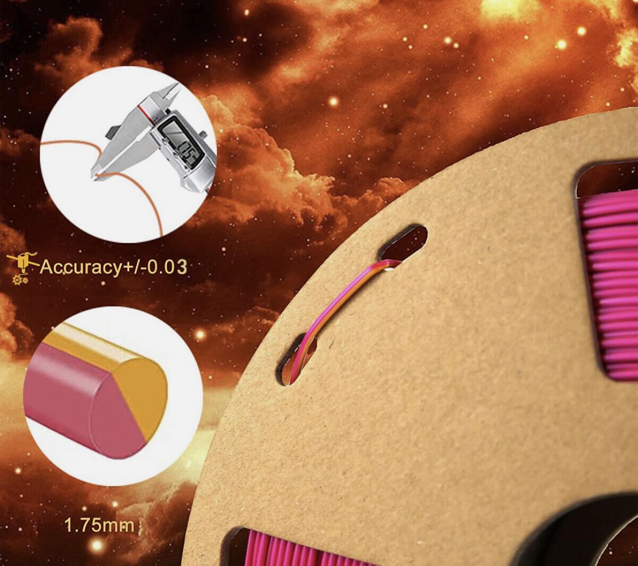 Dual Colour Silk PLA 3D Filament 1.75mm 1KG W/Spool