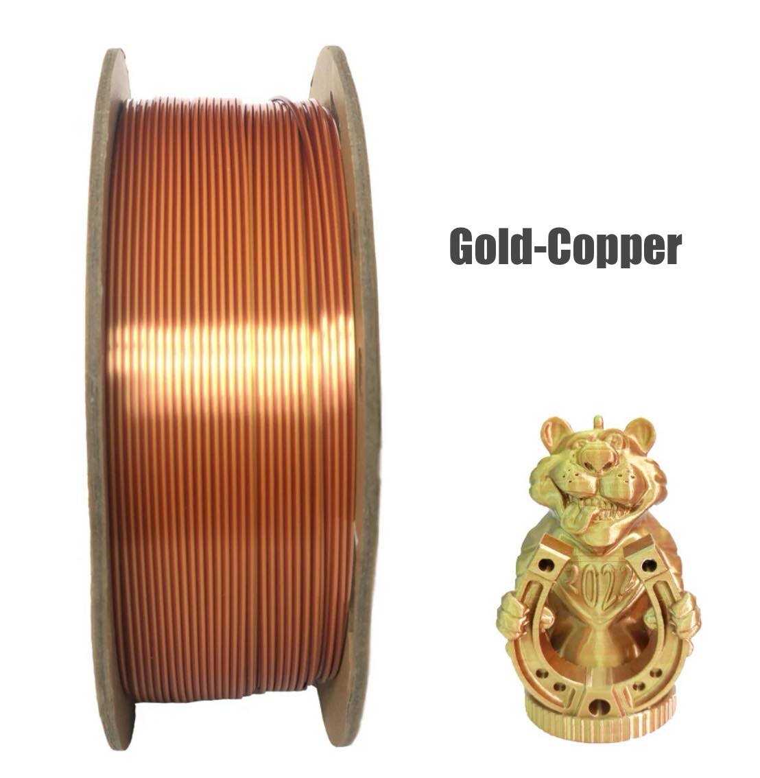 Dual Colour Silk PLA 3D Filament 1.75mm 1KG W/Spool