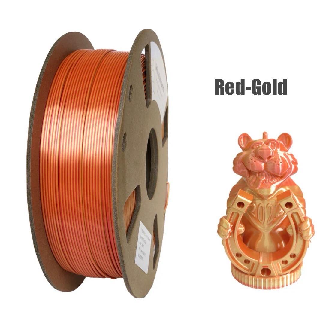 Dual Colour Silk PLA 3D Filament 1.75mm 1KG W/Spool