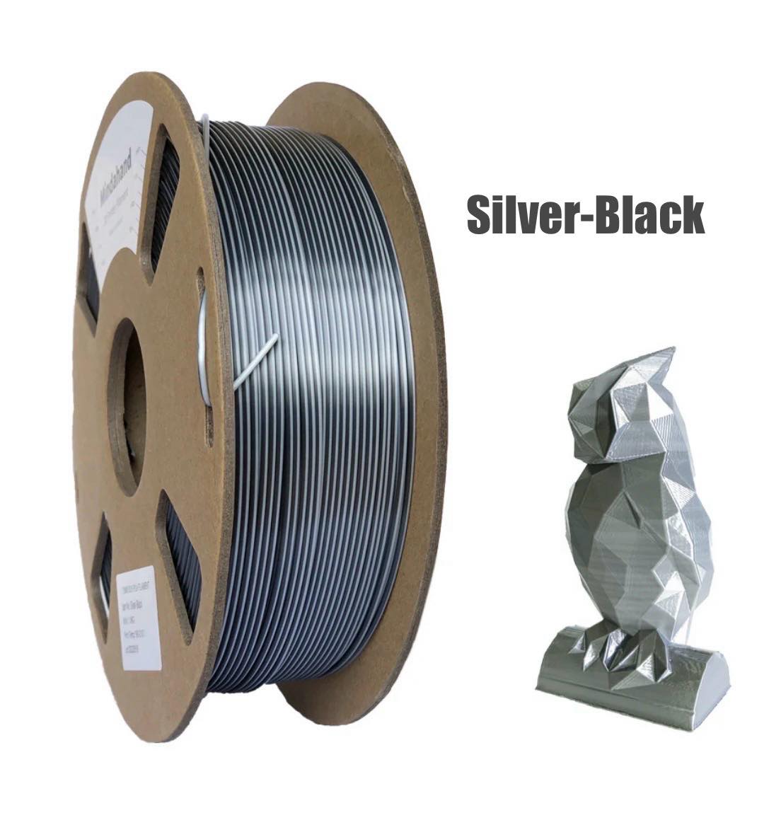 Dual Colour Silk PLA 3D Filament 1.75mm 1KG W/Spool