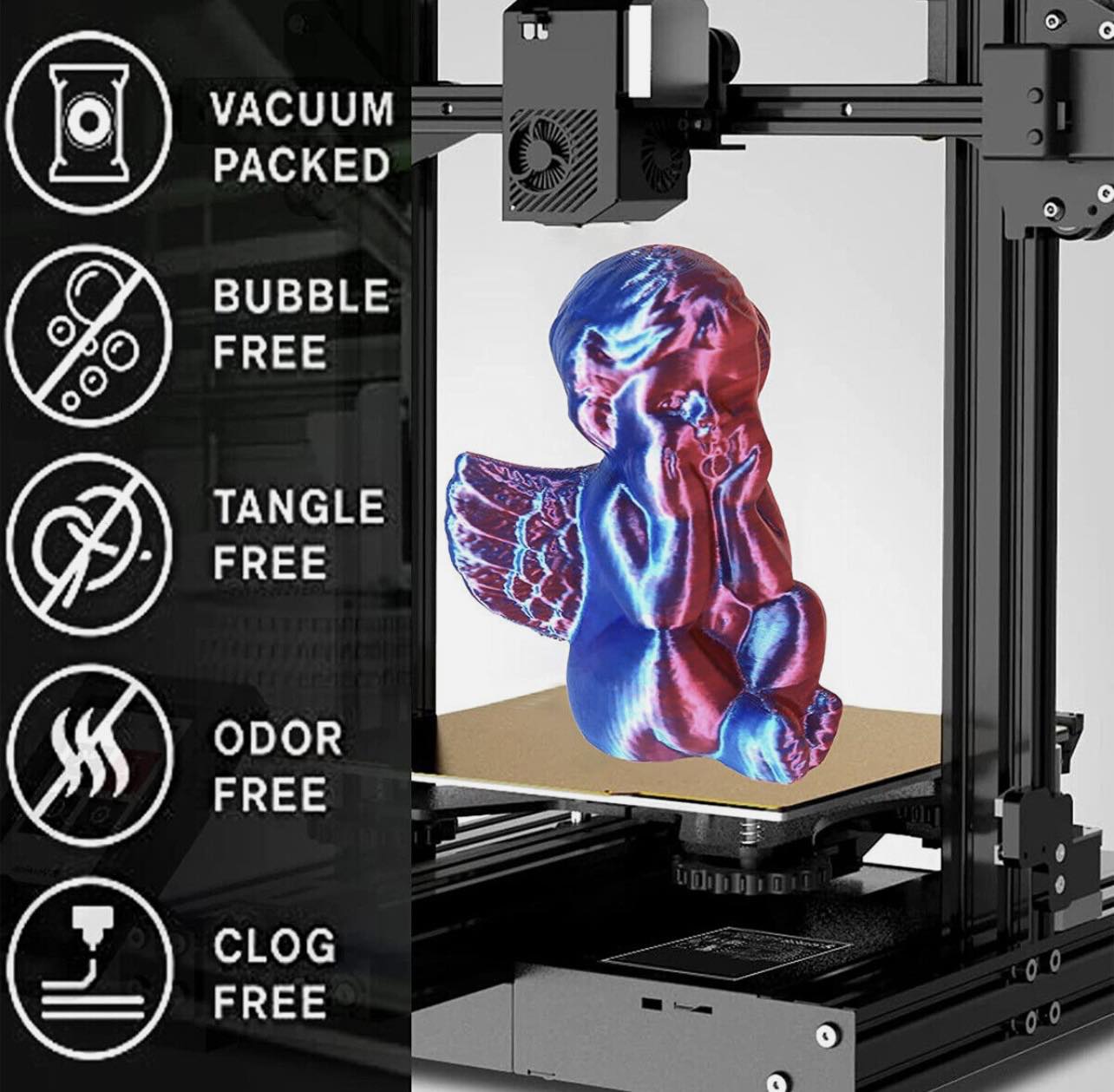 Dual Colour Silk PLA 3D Filament 1.75mm 1KG W/Spool