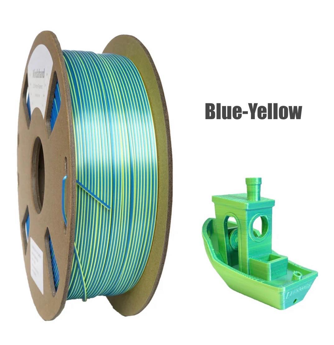 Dual Colour Silk PLA 3D Filament 1.75mm 1KG W/Spool