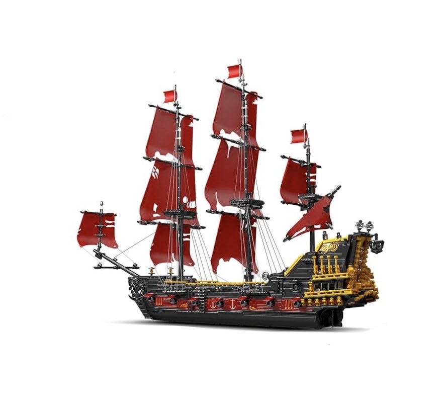 UR GEAR Red Pirates Ship Building Block Set