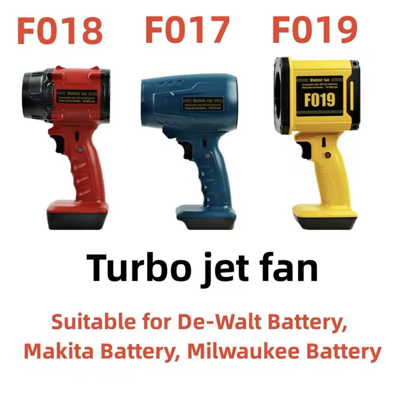 Violent Fan Air Blower Turbo Jet Fan W/18V Power Tool Battery