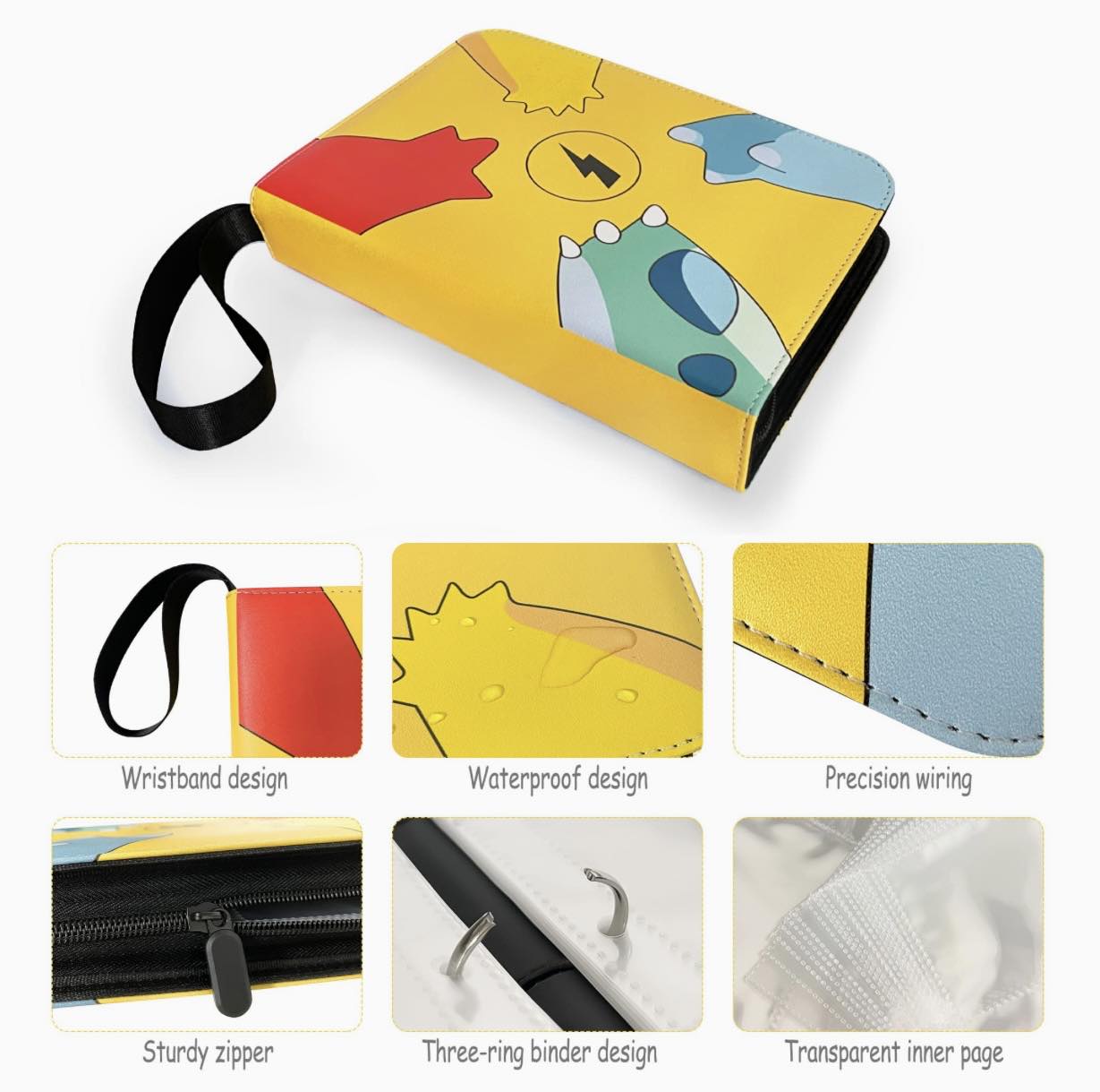 Pokémon Card Holder Binder 4 Pocket Zipper Card Album 400 Cards