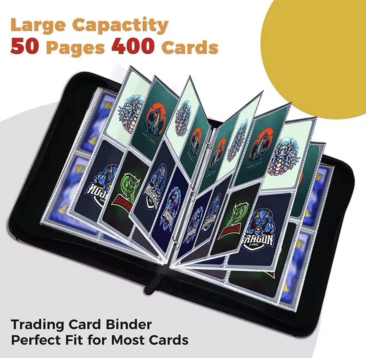 Pokémon Card Holder Binder 4 Pocket Zipper Card Album 400 Cards