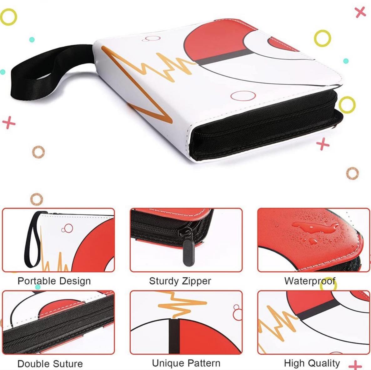 Pokémon Card Holder Binder 4 Pocket Zipper Card Album 400 Cards