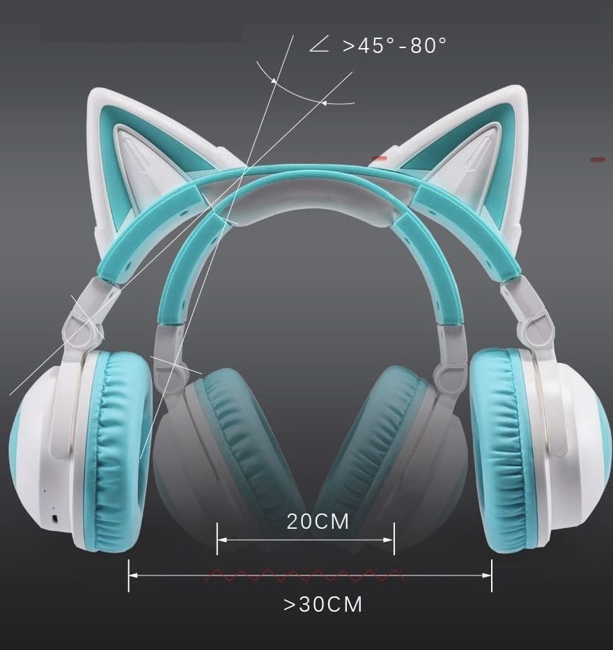 Specially Cat Ear Gaming Headphones BT+Wired