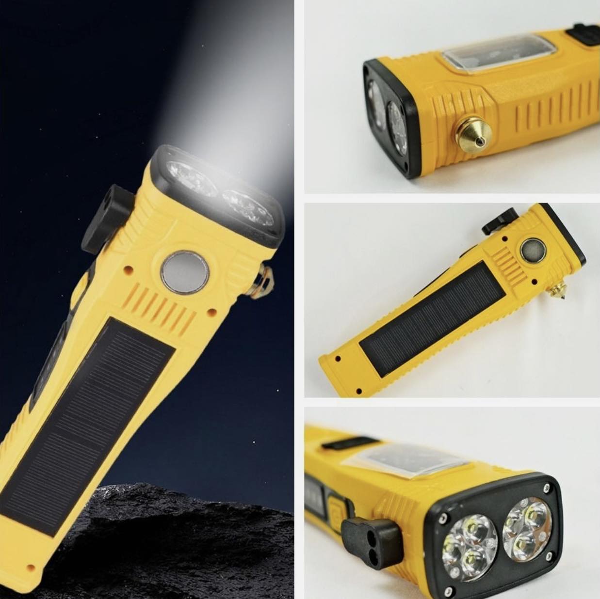 Emergency Flashlight 6LED+COB W/Magnet & Solar | W5214