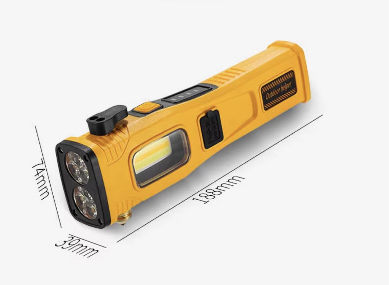Emergency Flashlight 6LED+COB W/Magnet & Solar | W5214