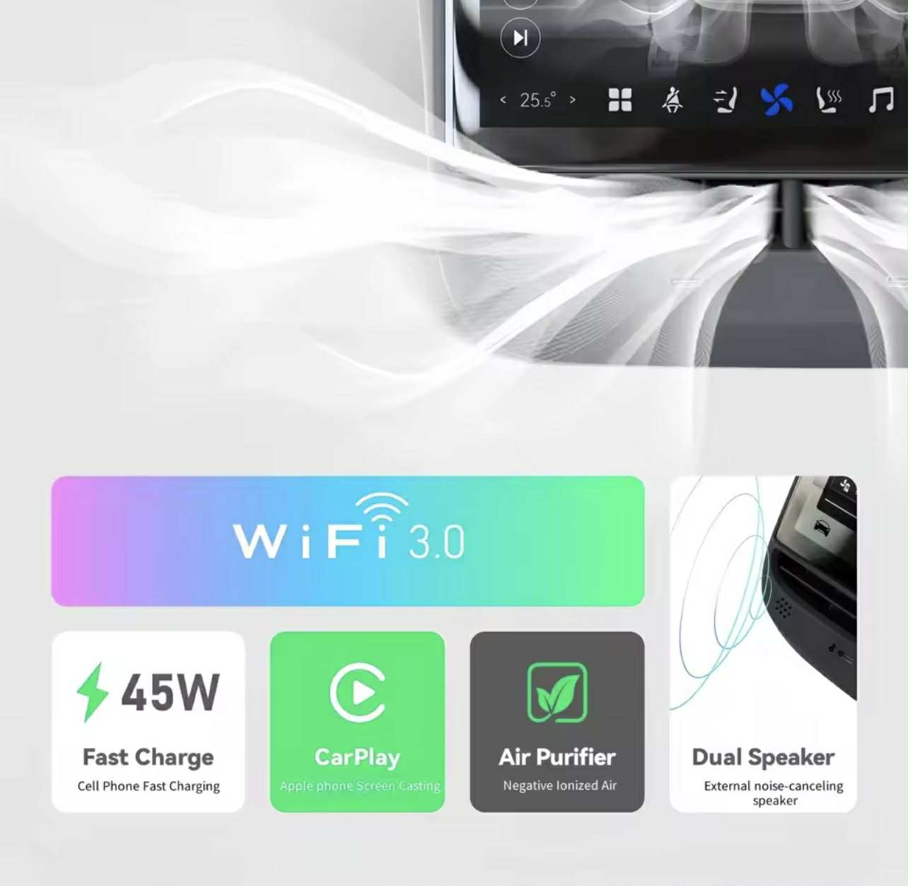 TESLA Model 3/Y Rear Seat Aircon Control & Multimedia