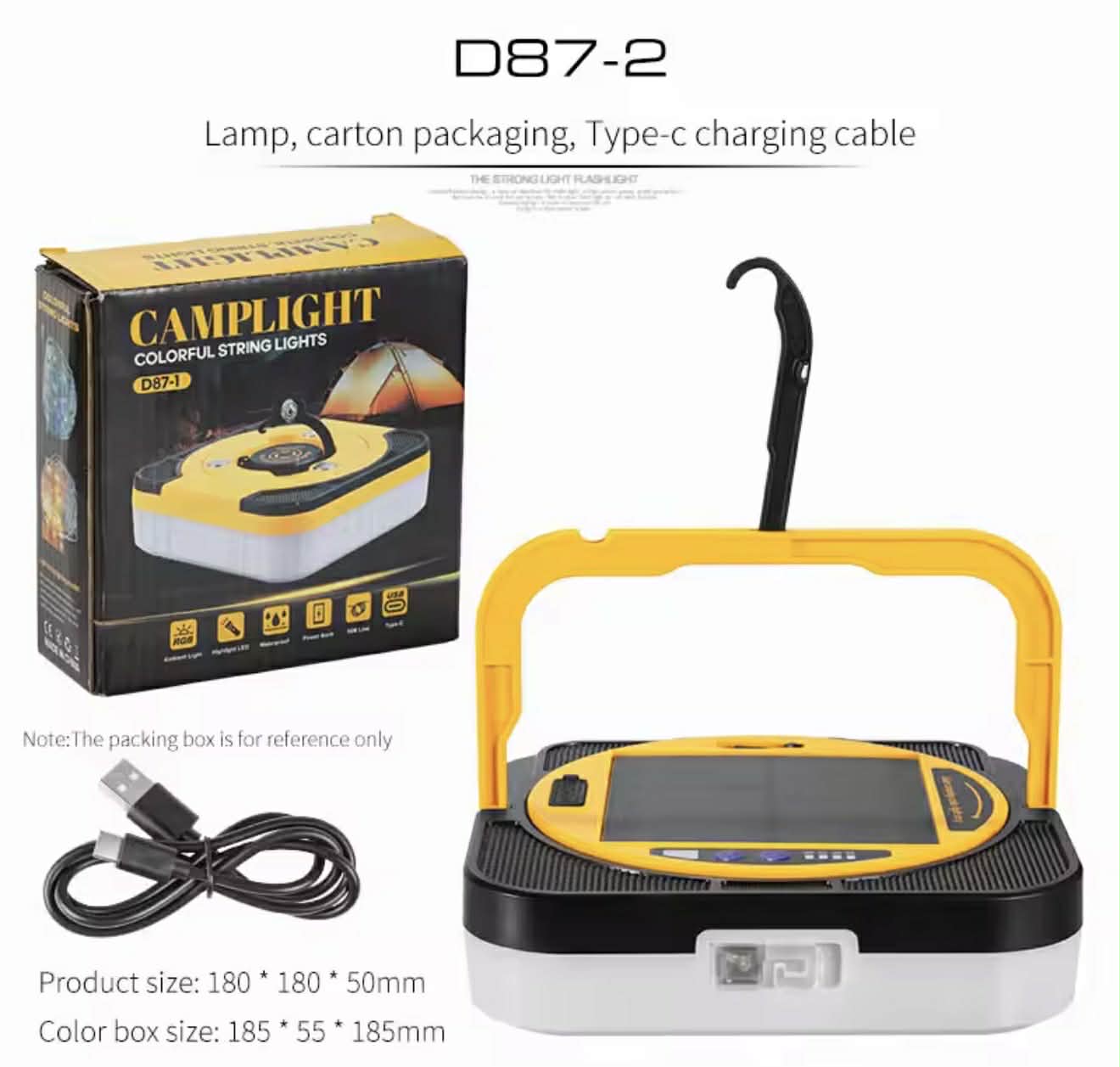 Camp Light + RGB Atmosphere String Light Solar W/Remote | D87-2