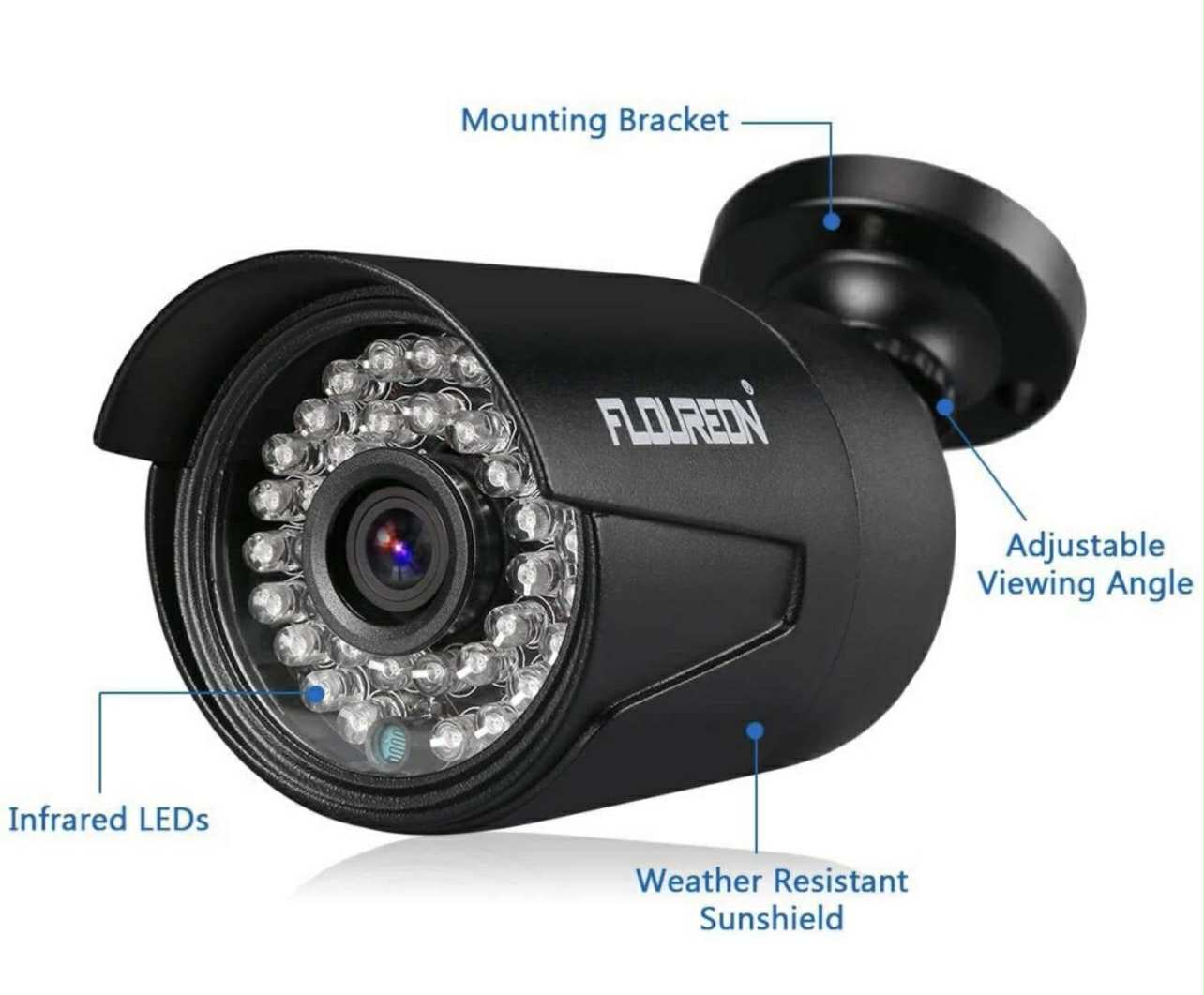 FLOUREON 8CH Security Surveillance DVR System + 4 Pack CCTV Camera