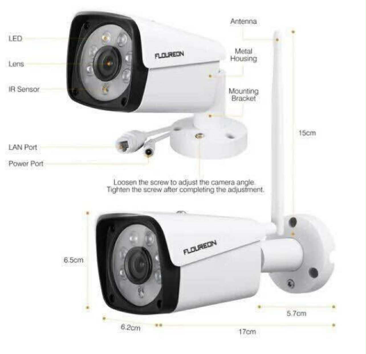 FLOUREON WIFI CCTV Security Camera System NVR + 4Pcs 3MP Wireless Camera