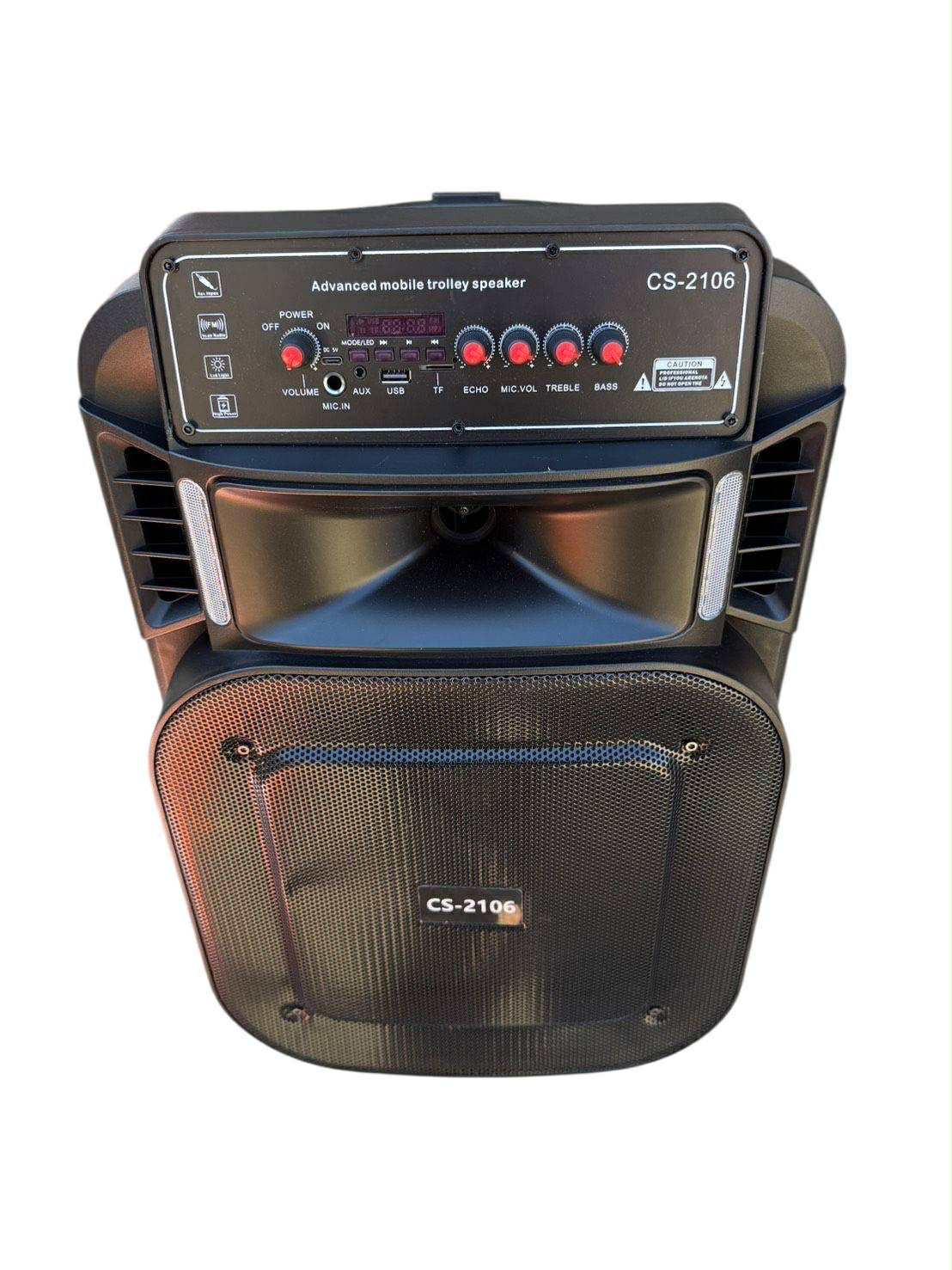 BT Trolley Speaker Karaoke 12” W/Wireless Mic & Remote | CS-2106