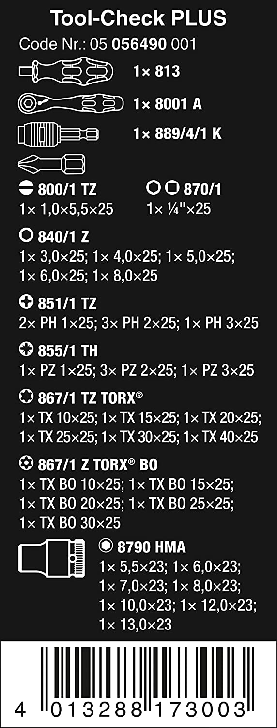 Wera 39 Pieces Tool-Check Plus bit ratchet set