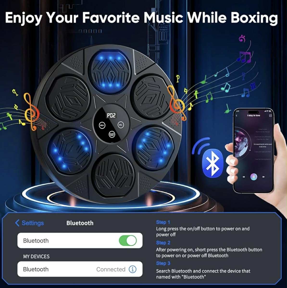 MDHL QJB-55 Music Boxing Training Machine W/Boxing Gloves