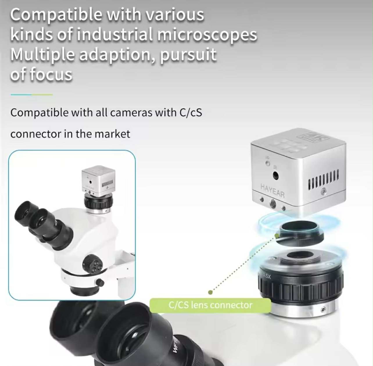 HAYEAR HD Industrial Camera 4K UHD Digital Microscope Eyepiece Camera W/Remote