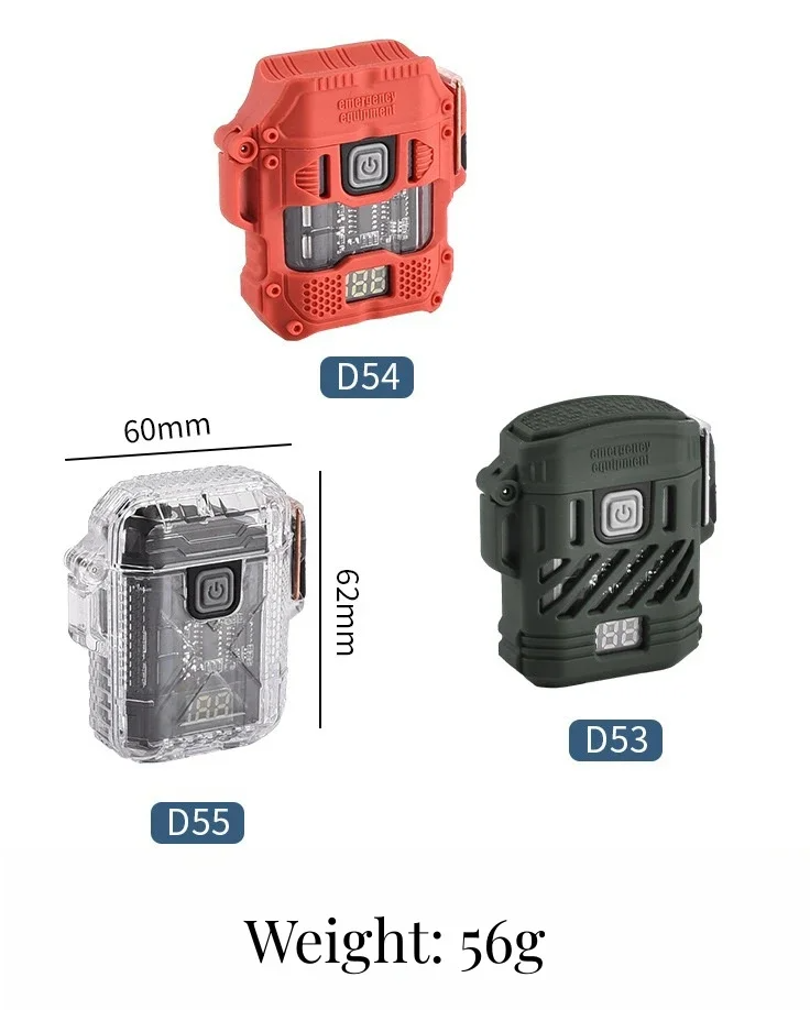 Outdoor Windproof Waterproof Pulse Dual Arc Lighter Type C Rapid Charge Lighting Flashlight Upscale Intelligent Portable Lighter