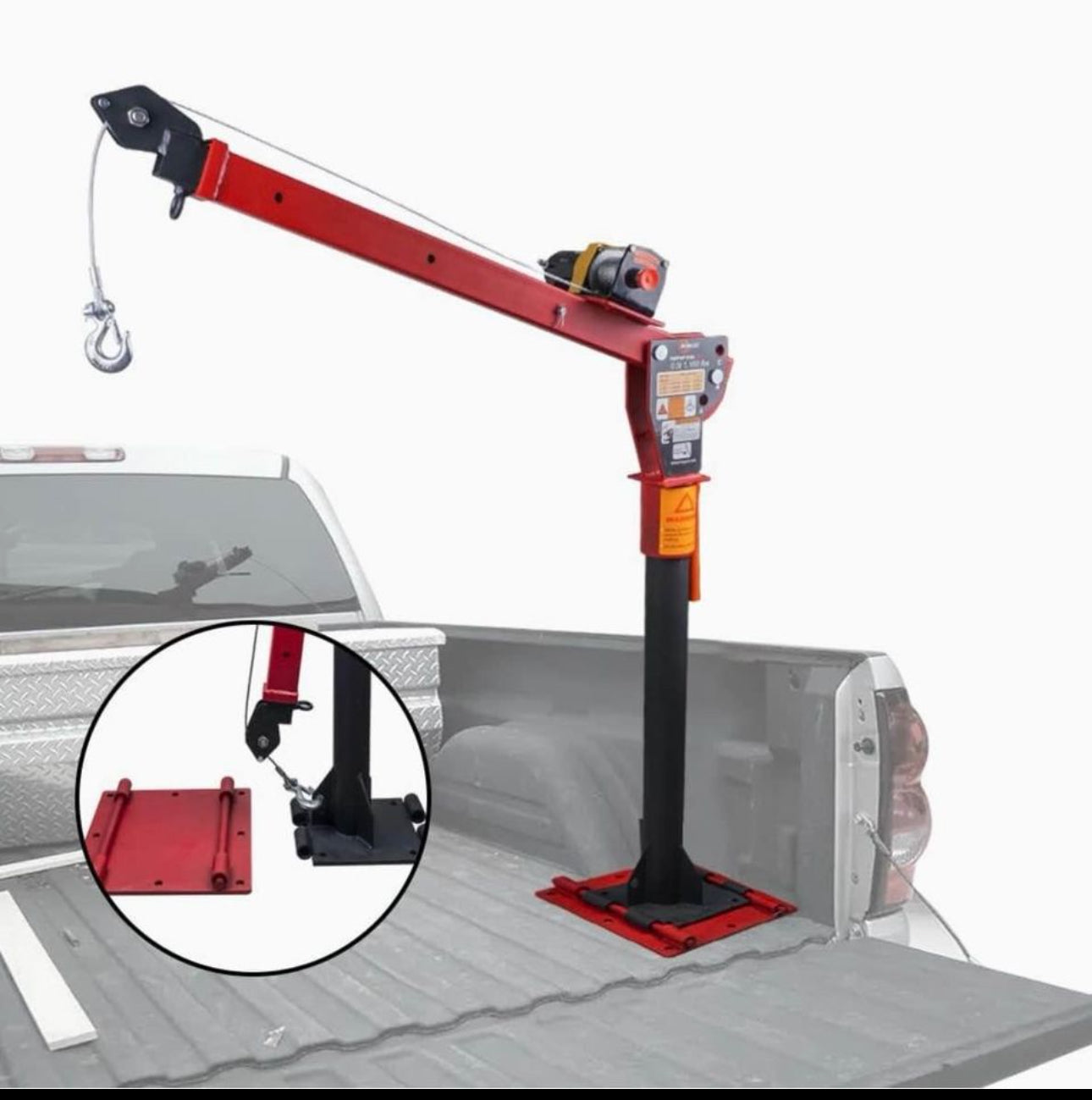 Folding Truck-Mounted Crane W/Electric Winch 12V Electric Winch 2000lbs / 3500lbs