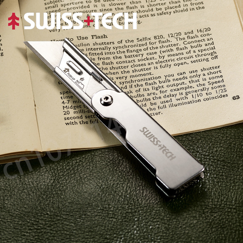 Swiss+Tech Folding Utility Knife Unpacking Express Knife Paper Knife Wallpaper Knife Small Cutting Blade