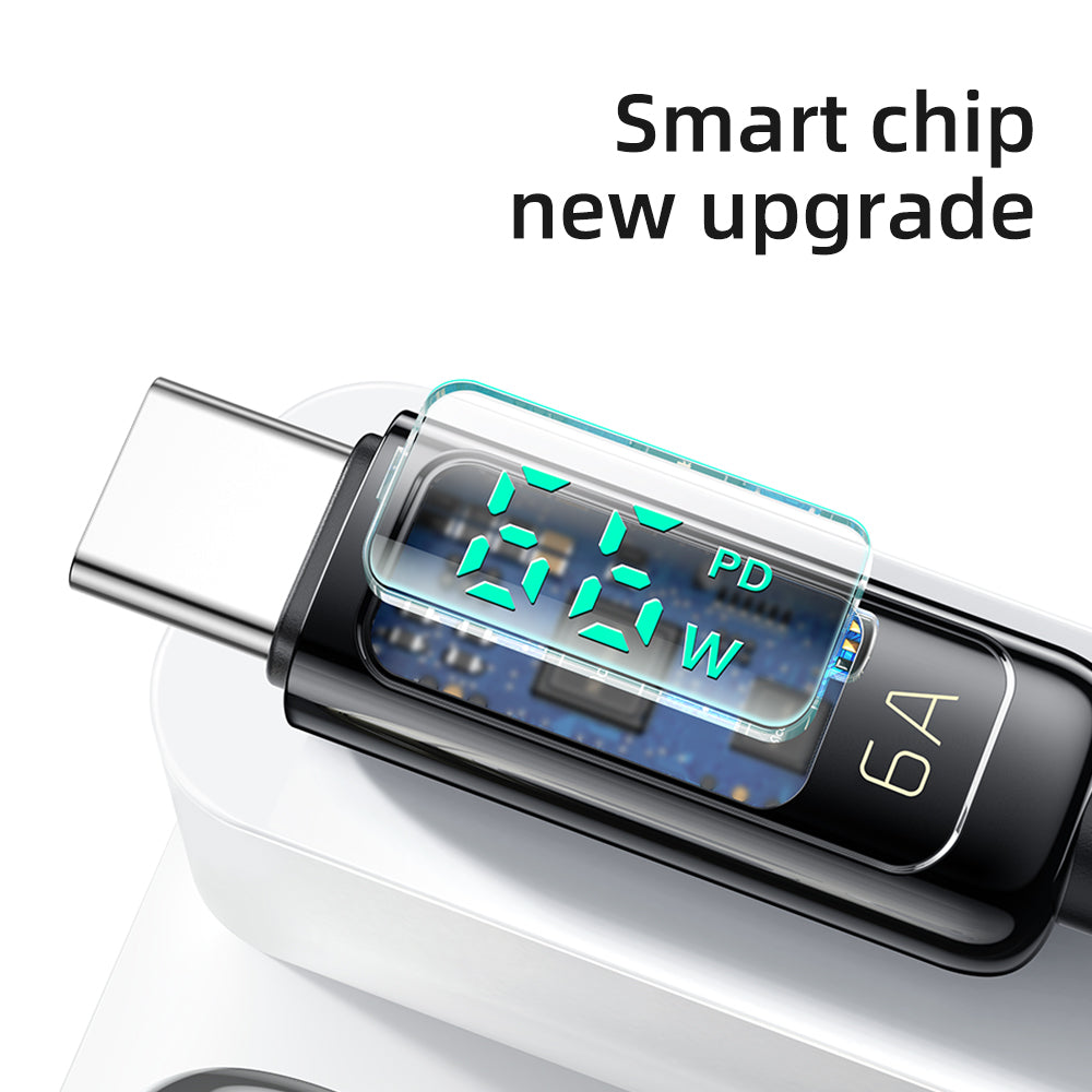 Mcdodo PD 66W USB To Type C 6A Fast Charging Cable For Huawei Xiaomi Samsung VIVO OPPO QC Flash Charge Digital Display Data Cord