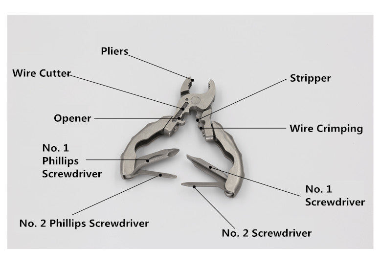 SWISS + TECH Micro-Plus EX Multi-Function Pliers 9 in 1 Folding Plier Screwdriver Outdoor Camping Pocket Tool