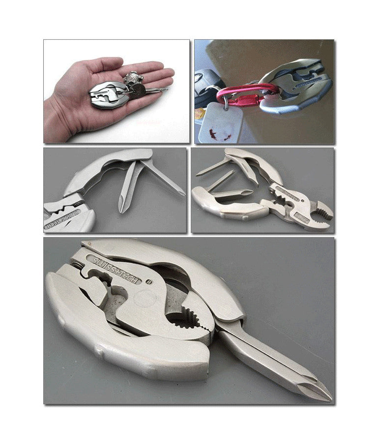 SWISS + TECH Micro-Plus EX Multi-Function Pliers 9 in 1 Folding Plier Screwdriver Outdoor Camping Pocket Tool