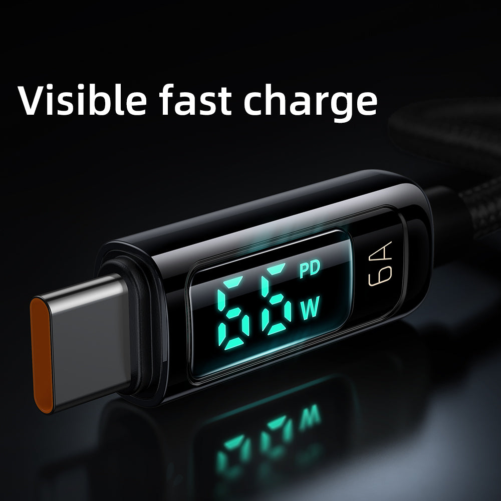 Mcdodo PD 66W USB To Type C 6A Fast Charging Cable For Huawei Xiaomi Samsung VIVO OPPO QC Flash Charge Digital Display Data Cord
