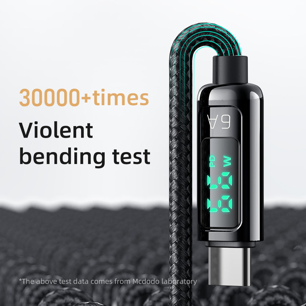 Mcdodo PD 66W USB To Type C 6A Fast Charging Cable For Huawei Xiaomi Samsung VIVO OPPO QC Flash Charge Digital Display Data Cord