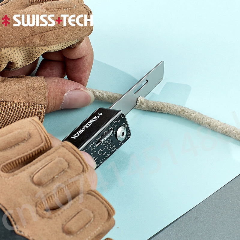 SwissTech 8-in-1 Multi-function Box Opener Scissors Screwdriver Multi-function Combination Tool