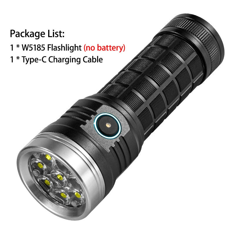 6 LED EDC Flashlights Portable Rechargeable Torch Outdoor IPX65 Waterproof Hiking Camping Emergency Work Light