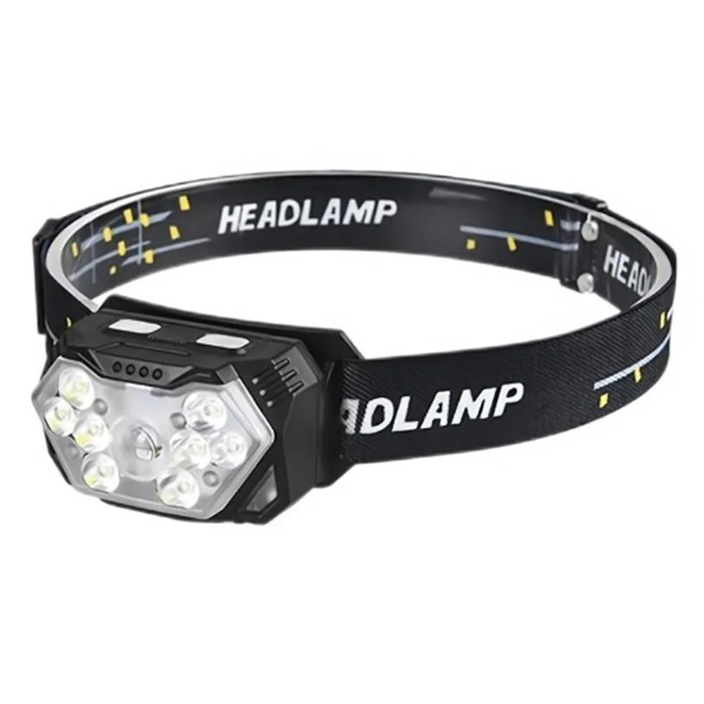 9 LED Strong Light Headlamp USB Rechargeable Motion Sensor