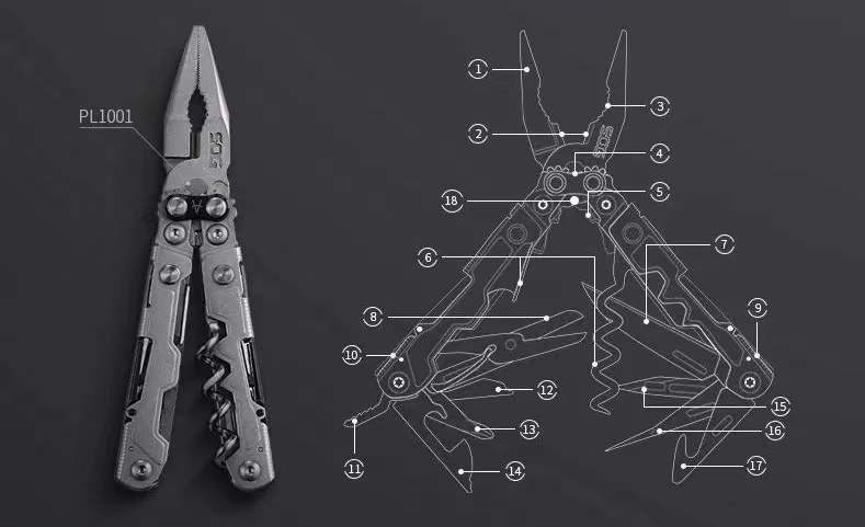 SOG POWERLITRE Folding Multitool Pliers Combination EDC Outdoor Equipment
