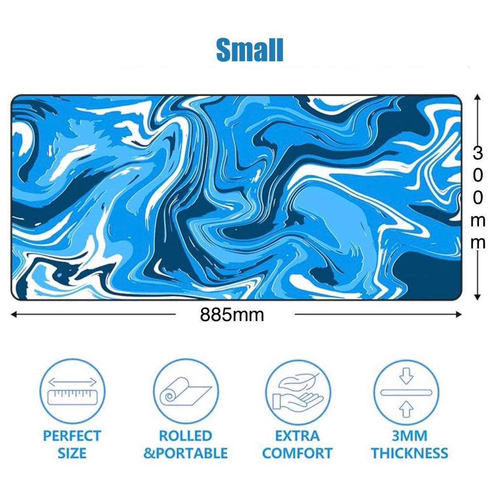 Marbled Design Gaming Mouse Pad Large Desk Pad