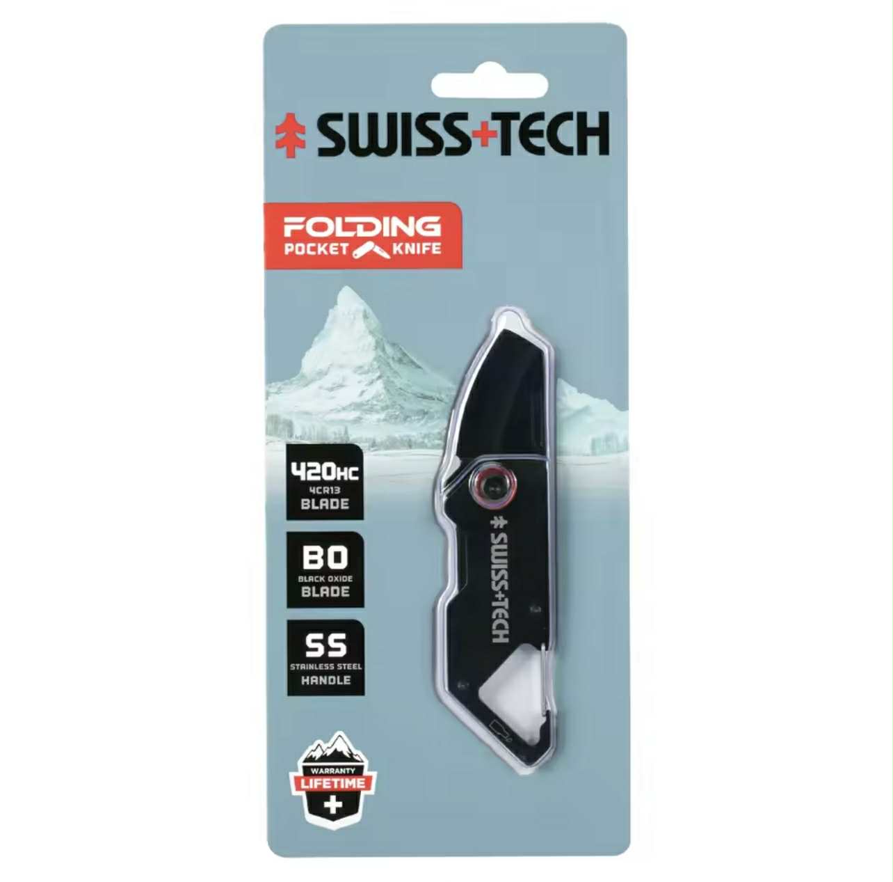 Swiss+Tech Folding Pocket Knife Keychain | ST014007
