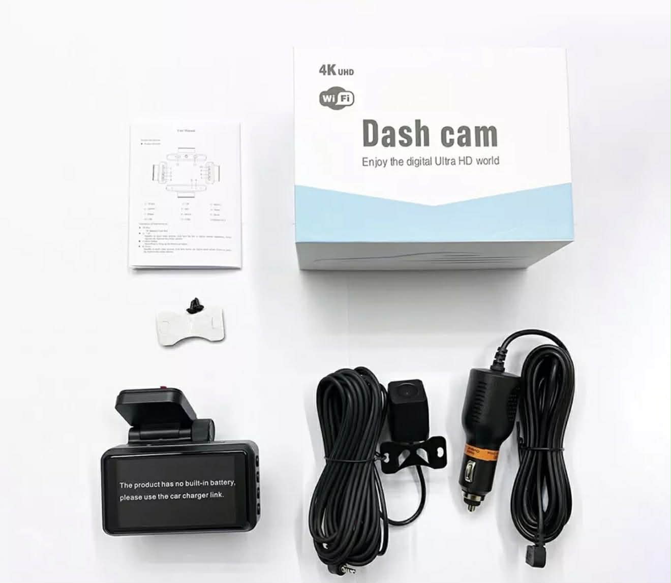 4K UHD 3” Dash Cam Front & Rear Car DVR WIFI W/APP