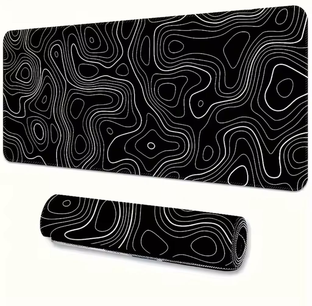 Topographic Large Gaming Mouse Pad Non-Slip Base